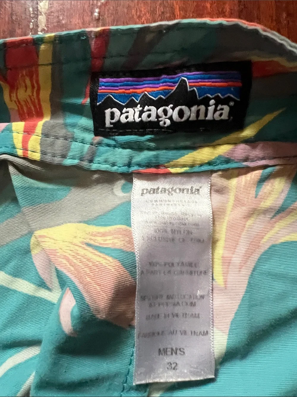 Patagonia Teal Floral-Print Board Shorts